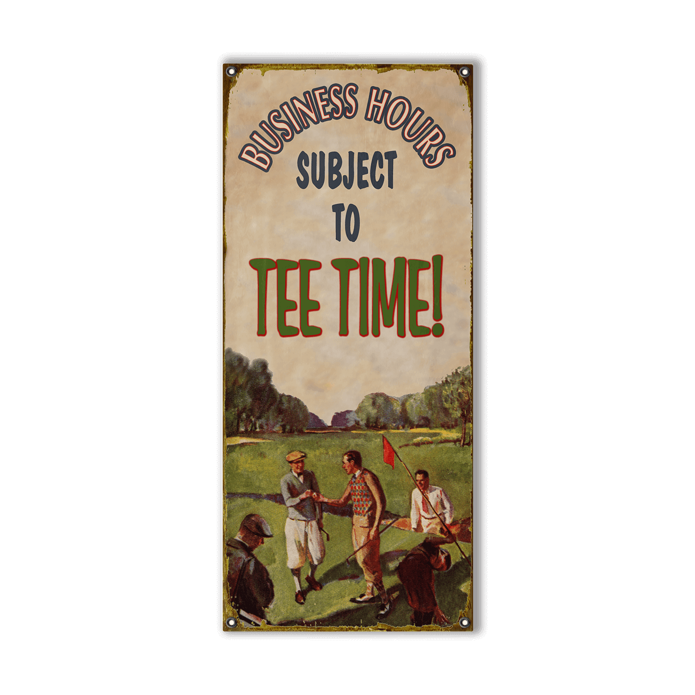 Business Hours Subject to Tee Time: Generic - Wood & Metal Wall Art
