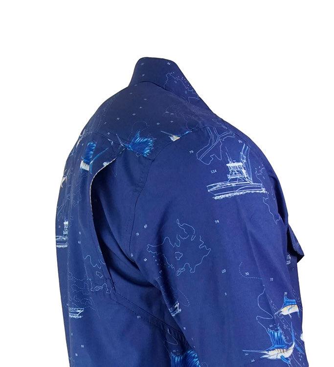 Men's Marine Charts UV Vented Fishing Shirt