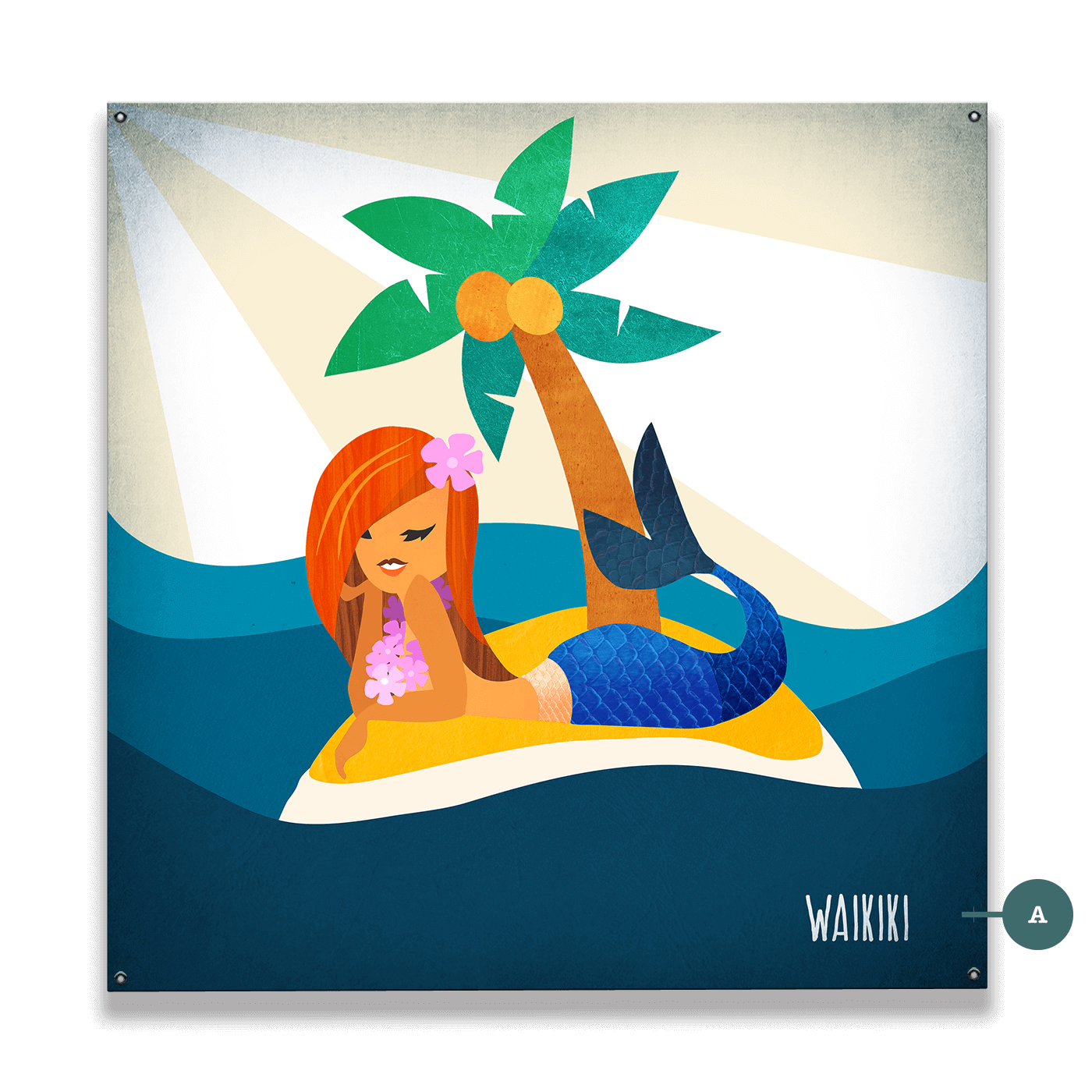 Mermaid's Haven: Square - Wood & Metal Wall Art