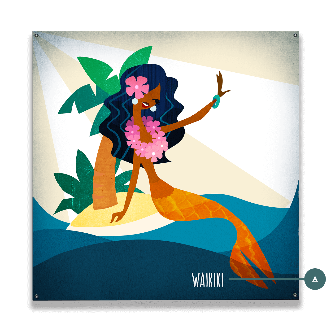 Mermaid's Isle: Square - Wood & Metal Wall Art