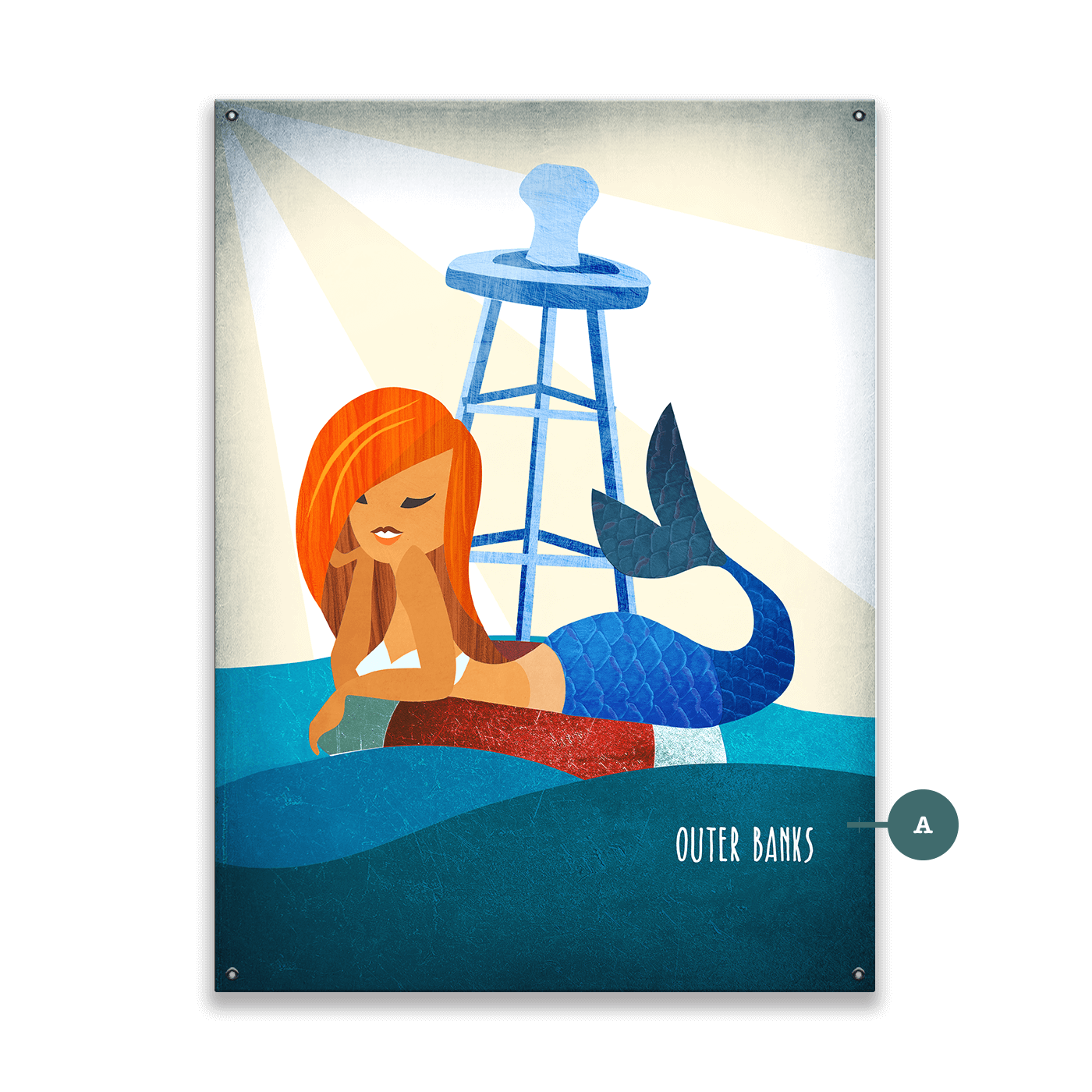 Mermaid's Rest: Portrait - Wood & Metal Wall Art