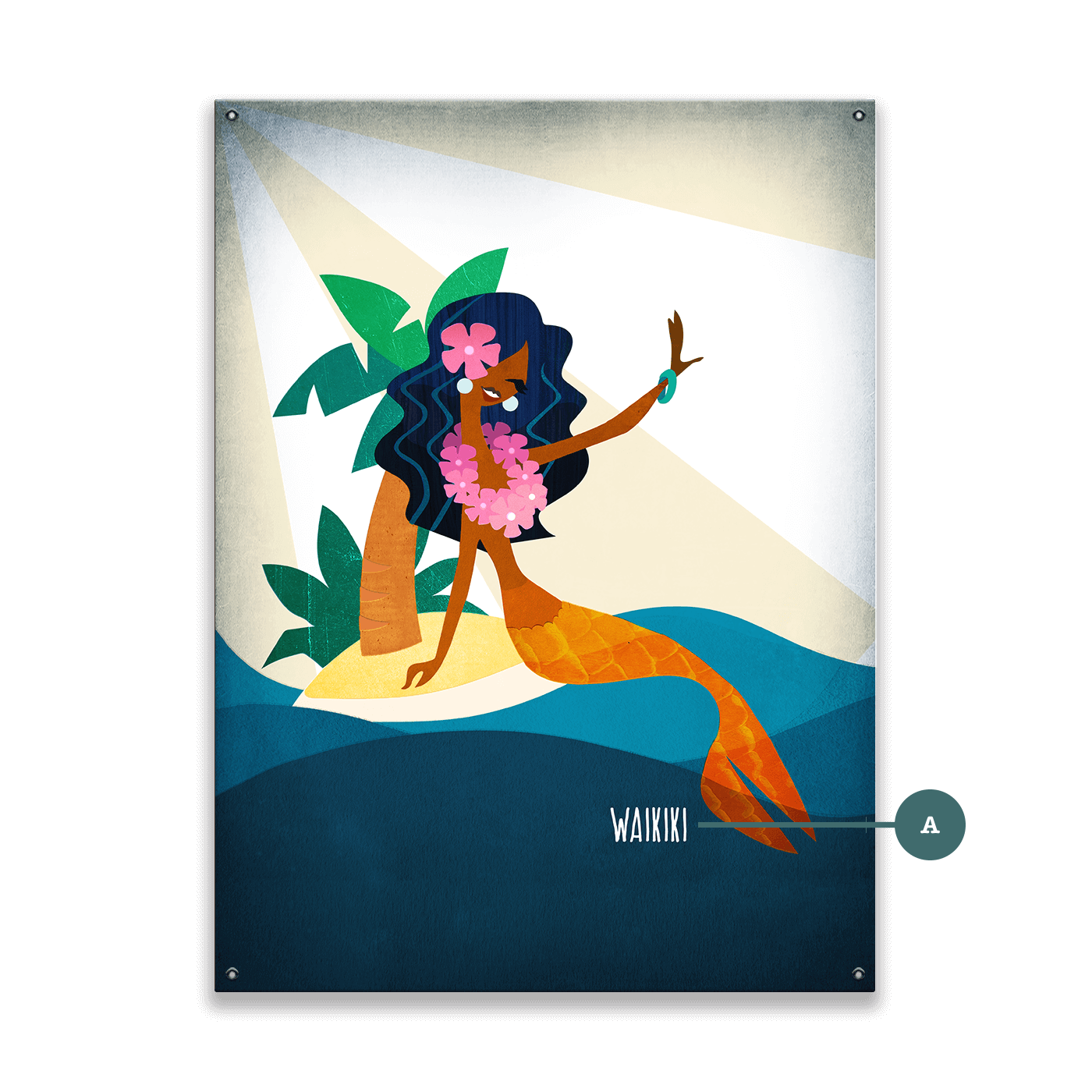 Mermaid's Isle: Portrait - Wood & Metal Wall Art