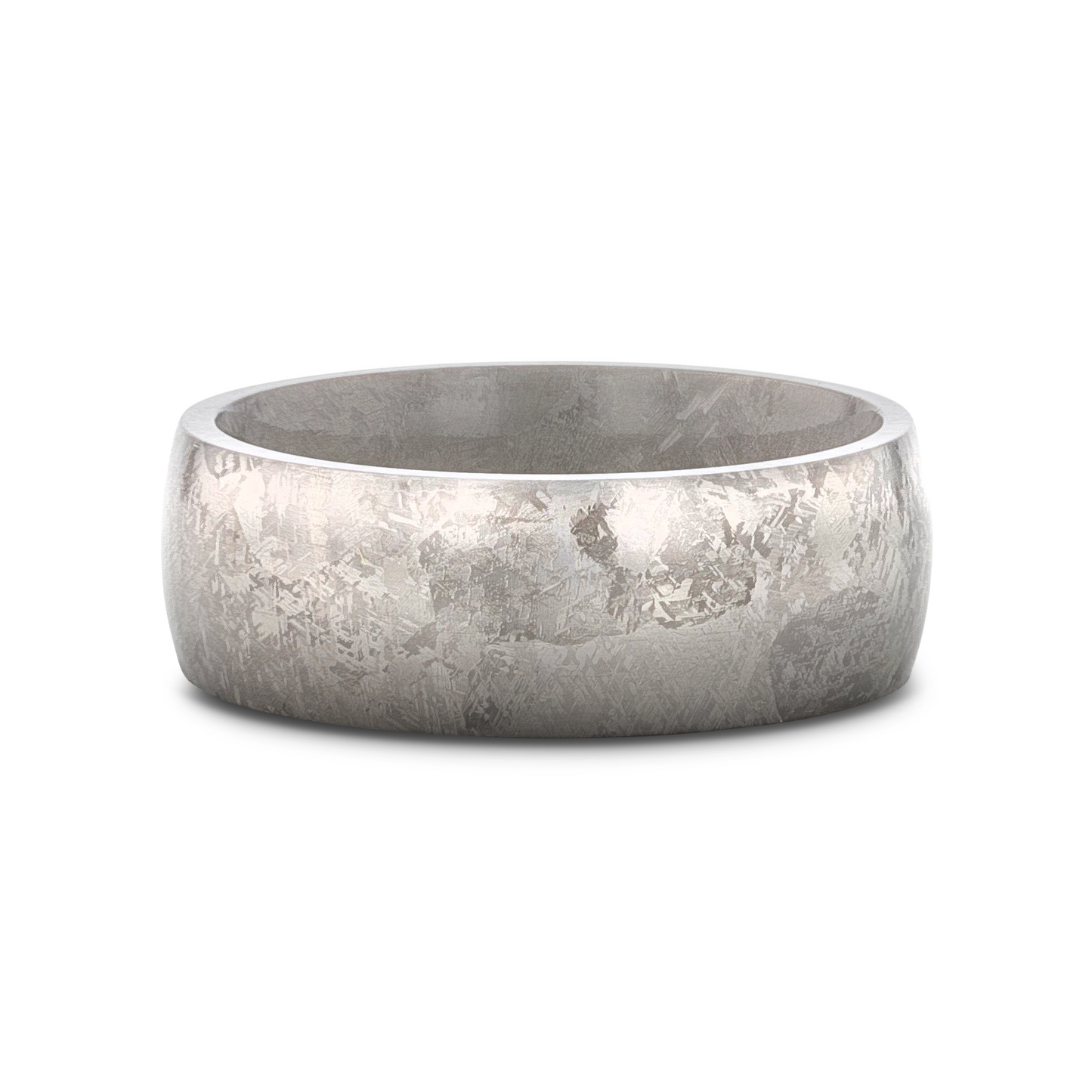 MAGELLANIC Domed Titanium Ring with Meteorite Pattern – 8mm
