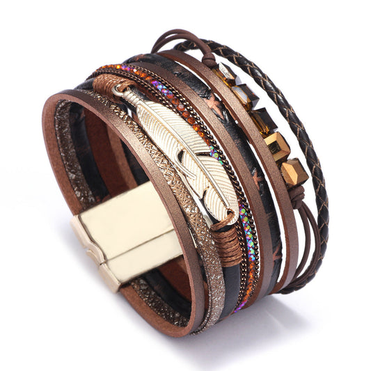 MAHOGANIC - Leather Wrap Accent Bracelet