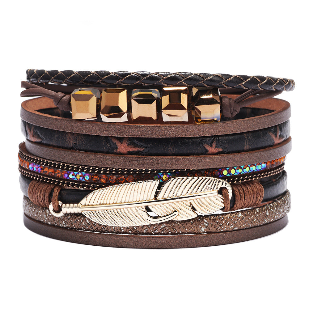 MAHOGANIC - Leather Wrap Accent Bracelet