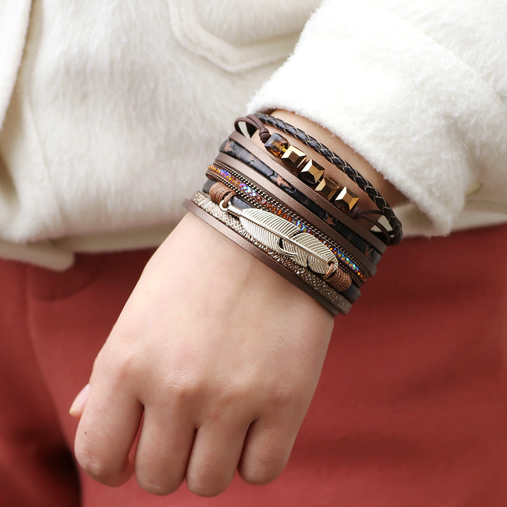 MAHOGANIC - Leather Wrap Accent Bracelet