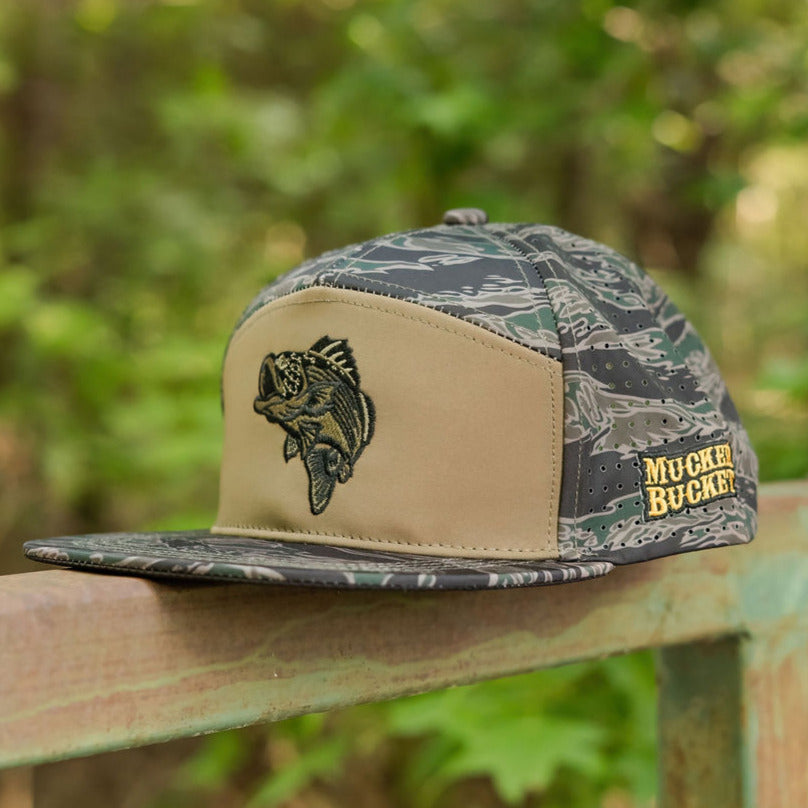 Monster Bass Tiger Stripe Camo Bucket