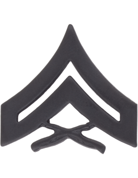 USMC ENLISTED Rank  Black Metal Pin-ons -  Pair
