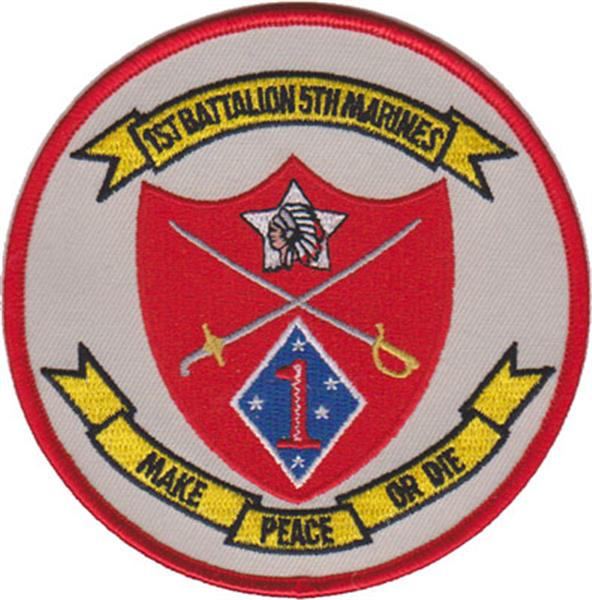 1st Battalion 5th Marines - "Make Peace Or Die" - USMC Sew-On Patch