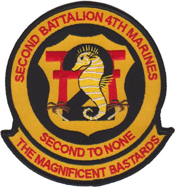 2nd Battalion 4th Marines - "Second To None, The Magnificent Bastards" - USMC Sew-On Patch