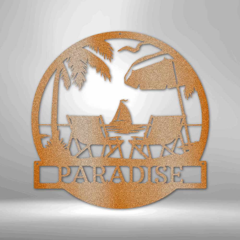 Beach Paradise Personalized Gifts - Custom Metal Sign