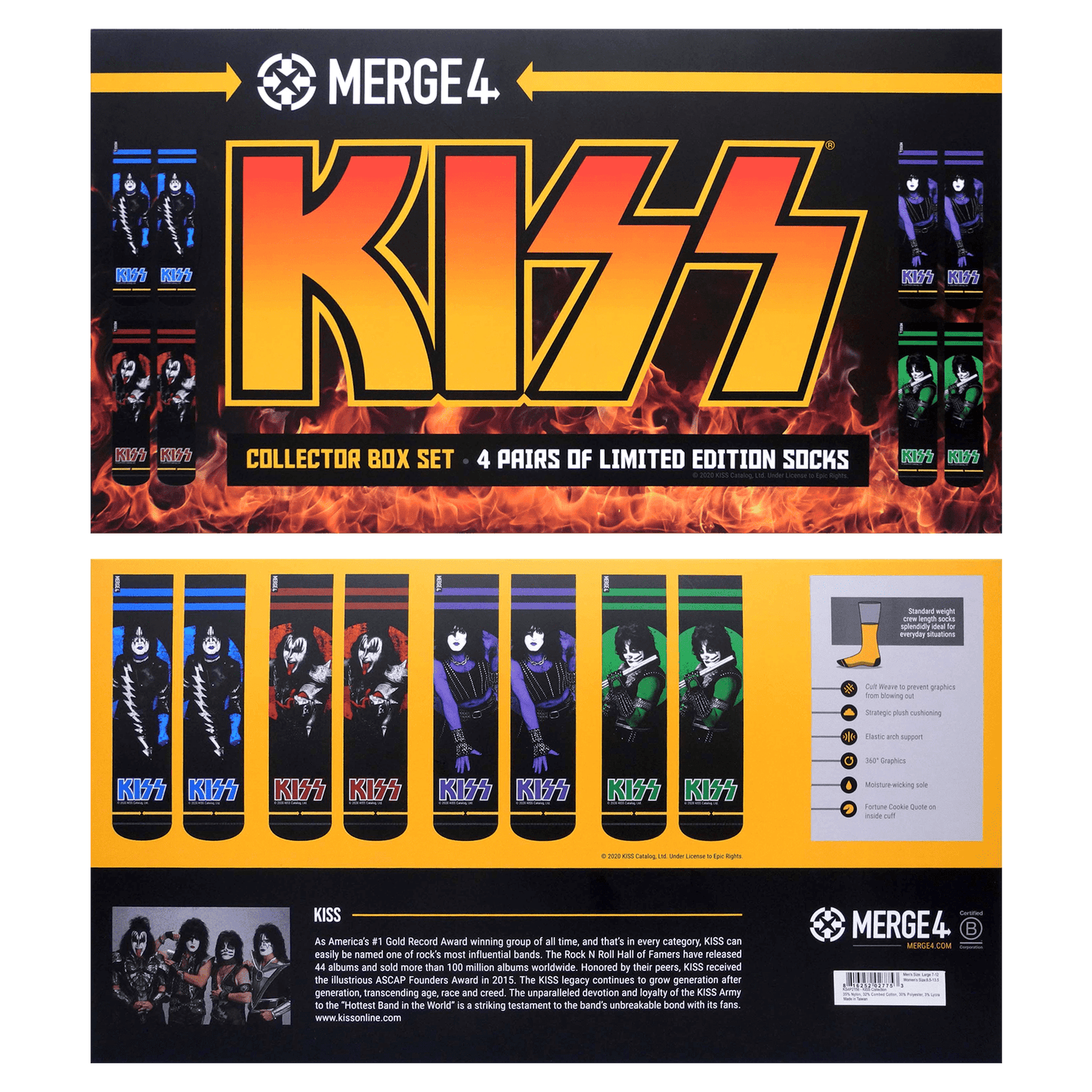 Merge4 KISS Collection LTD Crew Socks Box Set (4 Pairs)