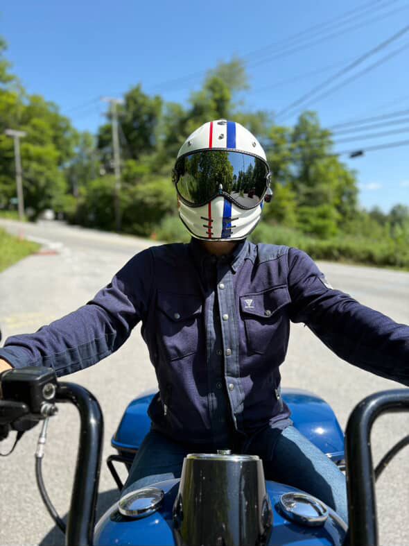 Protective Summer Mesh Shirt for Women - Navy Blue Solid with Pads