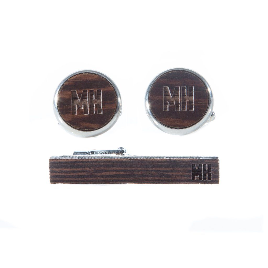 Cufflink & Tie Bar Set - Sandalwood