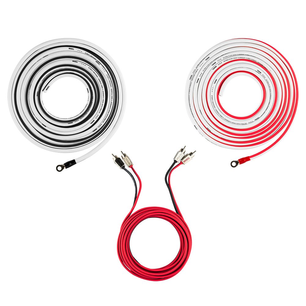 4-GA Marine Tinned OFC Amplifier Installation Kit - WHITE