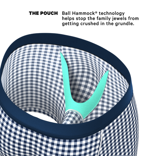 The Mad For Plaid | Navy Gingham Ball Hammock® Pouch Underwear