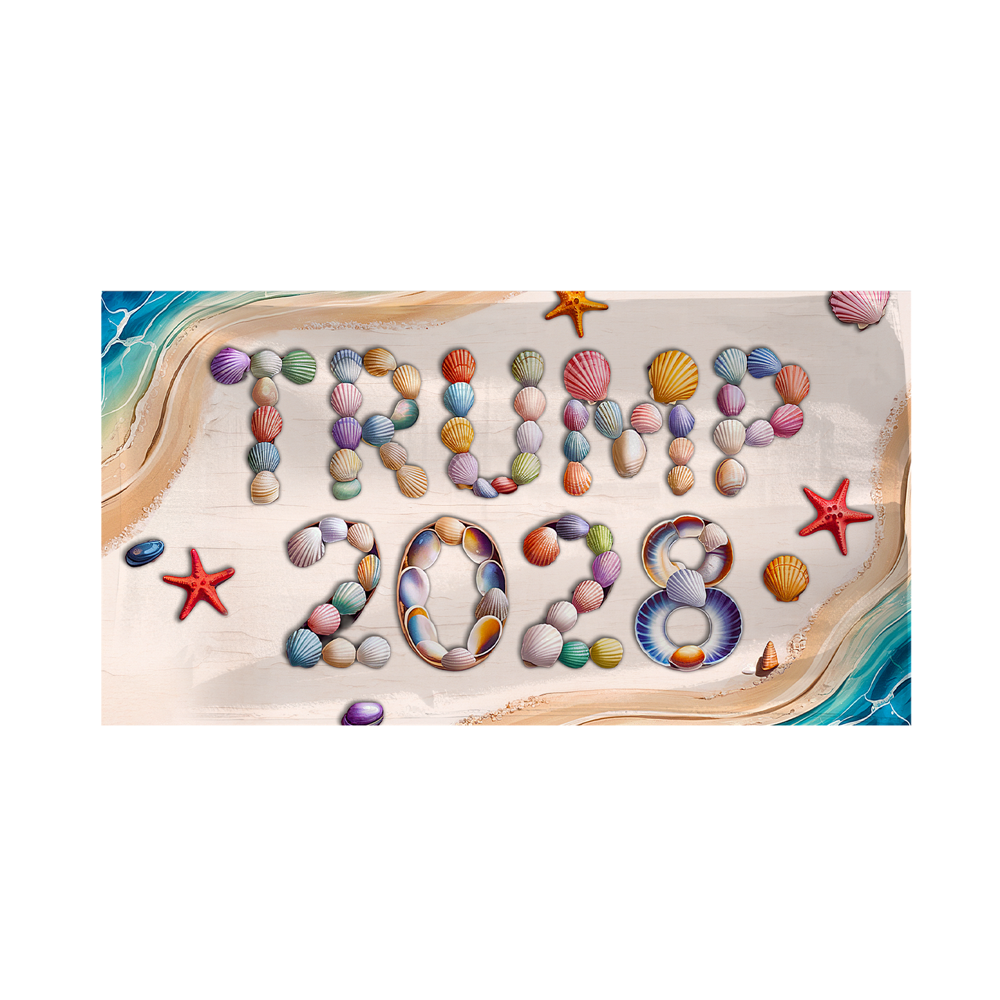 Trump 2028 Seashells Beach Towel - 3831