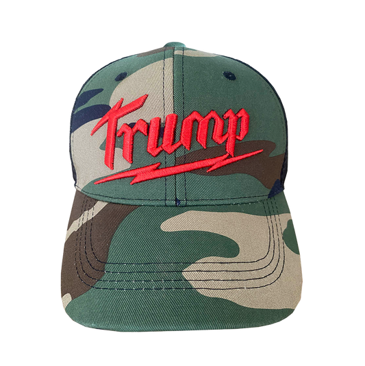 Trump Lightning Bolt - Camo Trucker Hat - 2287