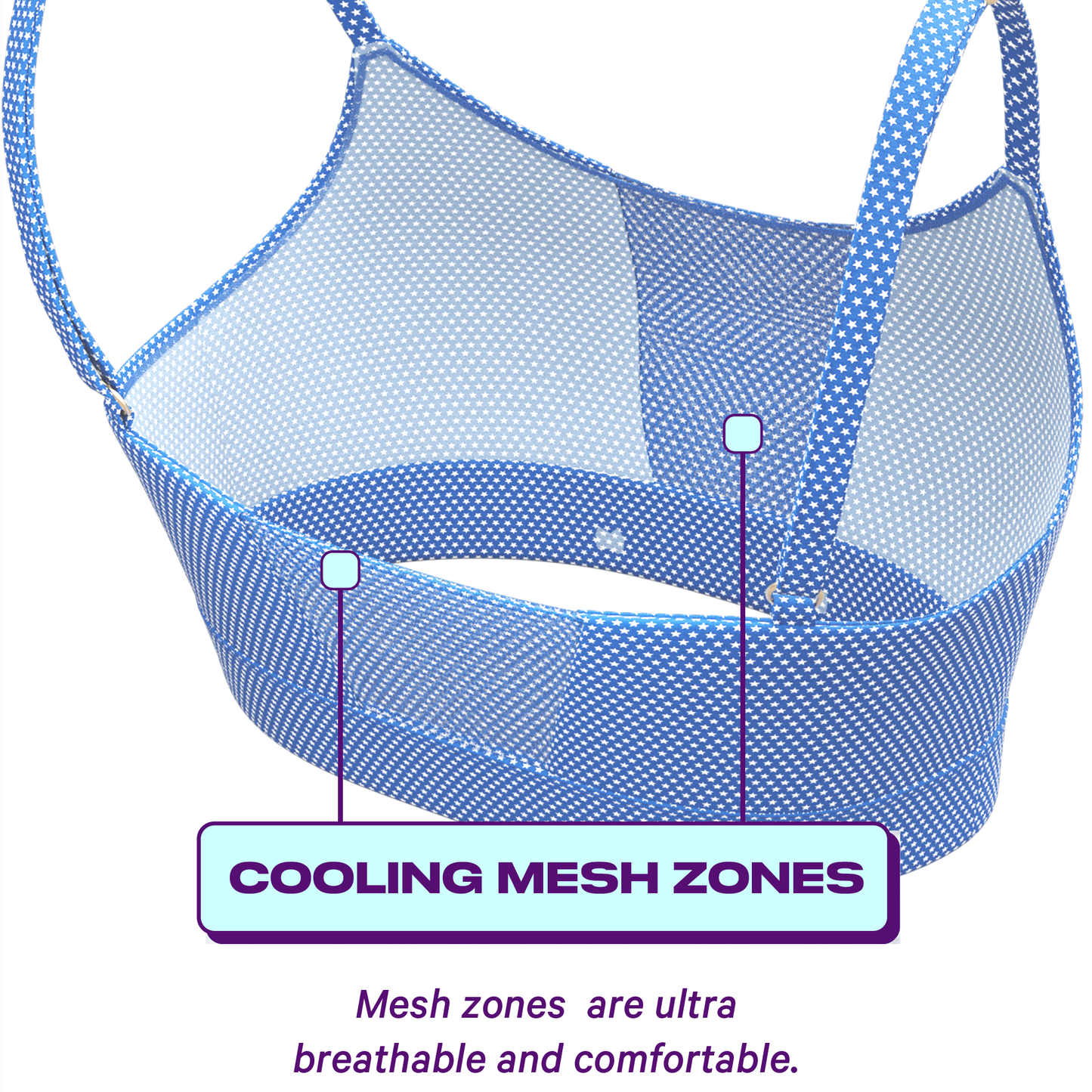 The Manhattan Mama | Light Blue Stars paradICE™ Boob Hammock™ Cooling Bralette