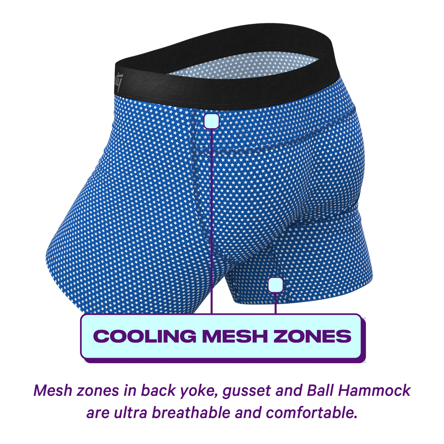 The Manhattan Man | Light Blue Stars paradICE™ Cooling Ball Hammock® Underwear