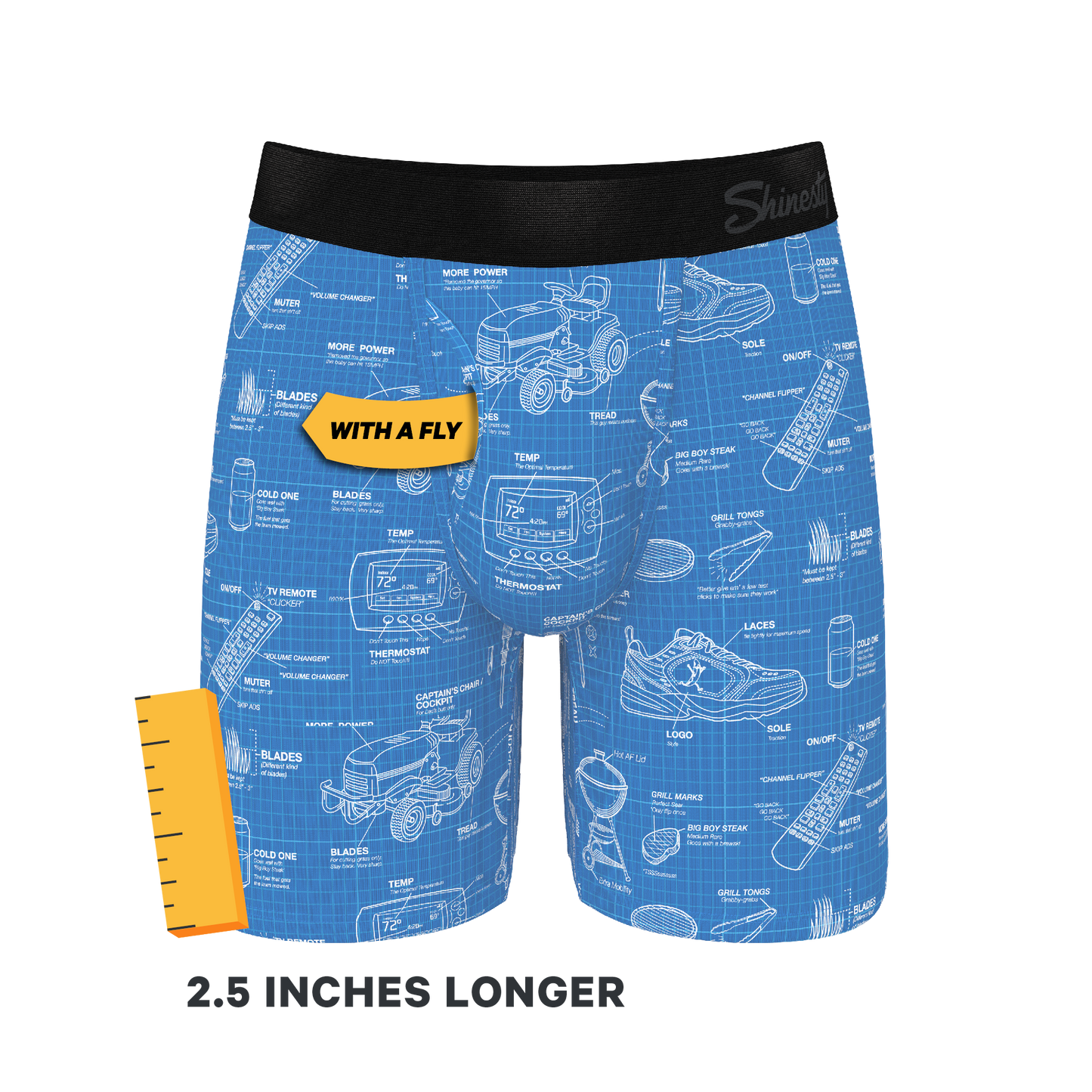 The Man With A Plan | Blueprint Long Leg Ball Hammock® Pouch Underwear With Fly