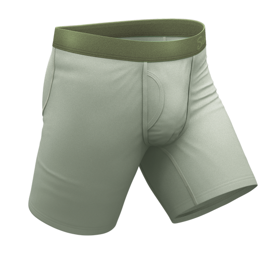 The Manzanilla | Olive Green Long Leg Ball Hammock® Pouch Underwear With Fly