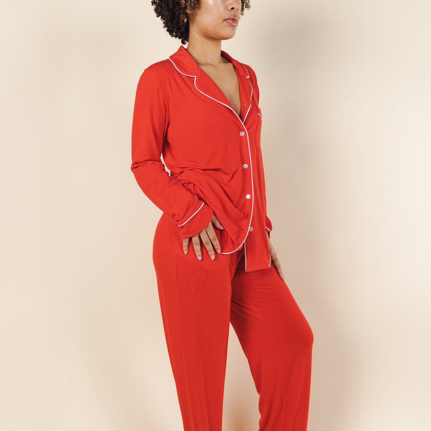 The Maraschino | Flame Scarlet Red SleepDeep™ Women’s Long Sleeve Pajama Set