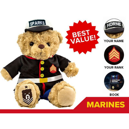 Marine Dress Blues Teddy Bear Personalized Bundle