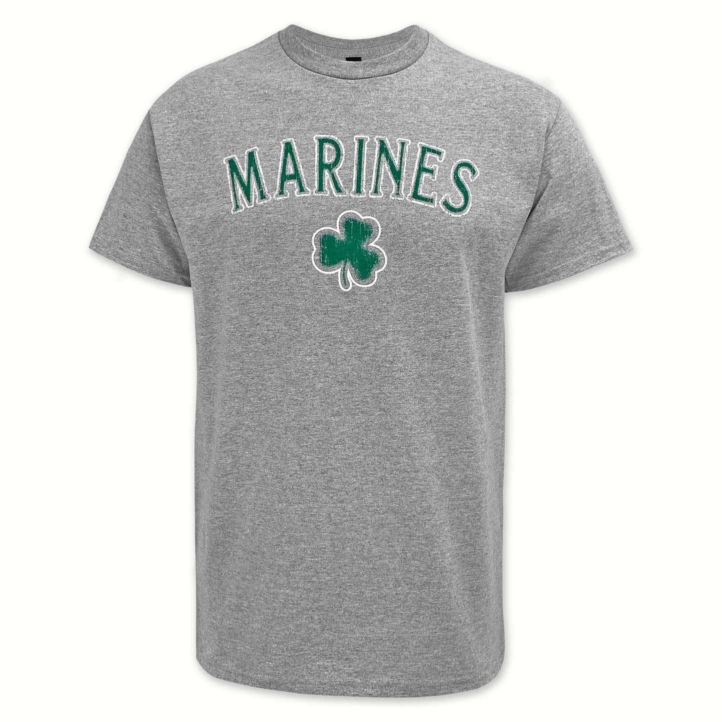 Marines Distressed Shamrock T-Shirt (Grey)