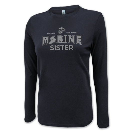 Marines Sister Women's Long Sleeve T-Shirt (Black)