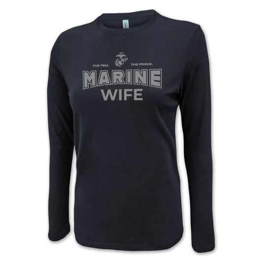 Marines Wife Women's Long Sleeve T-Shirt (Black)