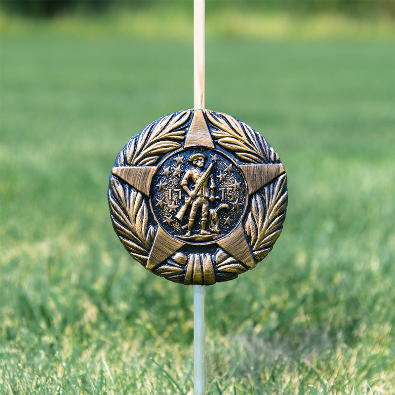 Revolutionary War Veteran Grave Marker & Flag Holder with Aluminum Ground Spike | Made in USA