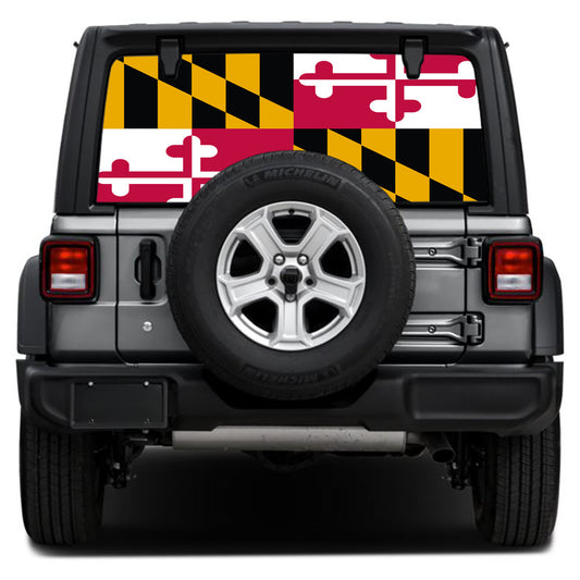 Maryland State Flag Print Rear Window Decal