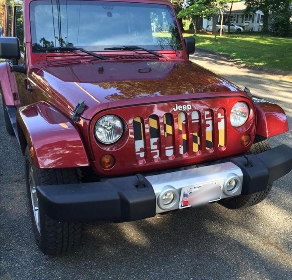Maryland State Flag Inserts & Flat Black Vent Decals Bundle