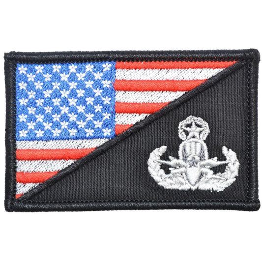 EOD MASTER Explosive Ordnance Disposal USA Flag - 2.25x3.5 Patch