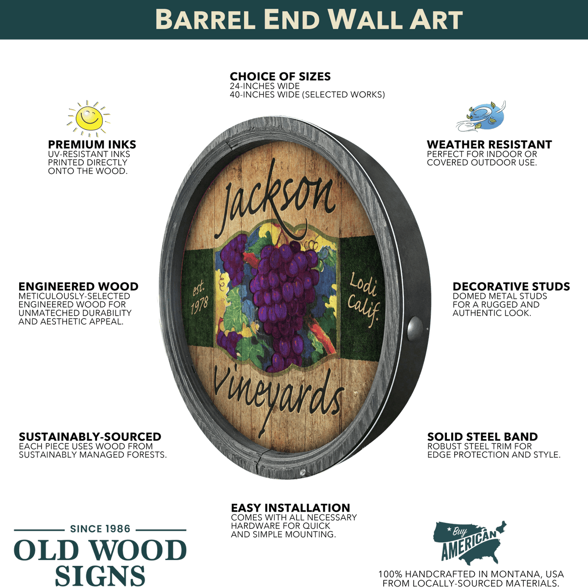 Mountain Momentum Male Skier - Barrel End Wall Art