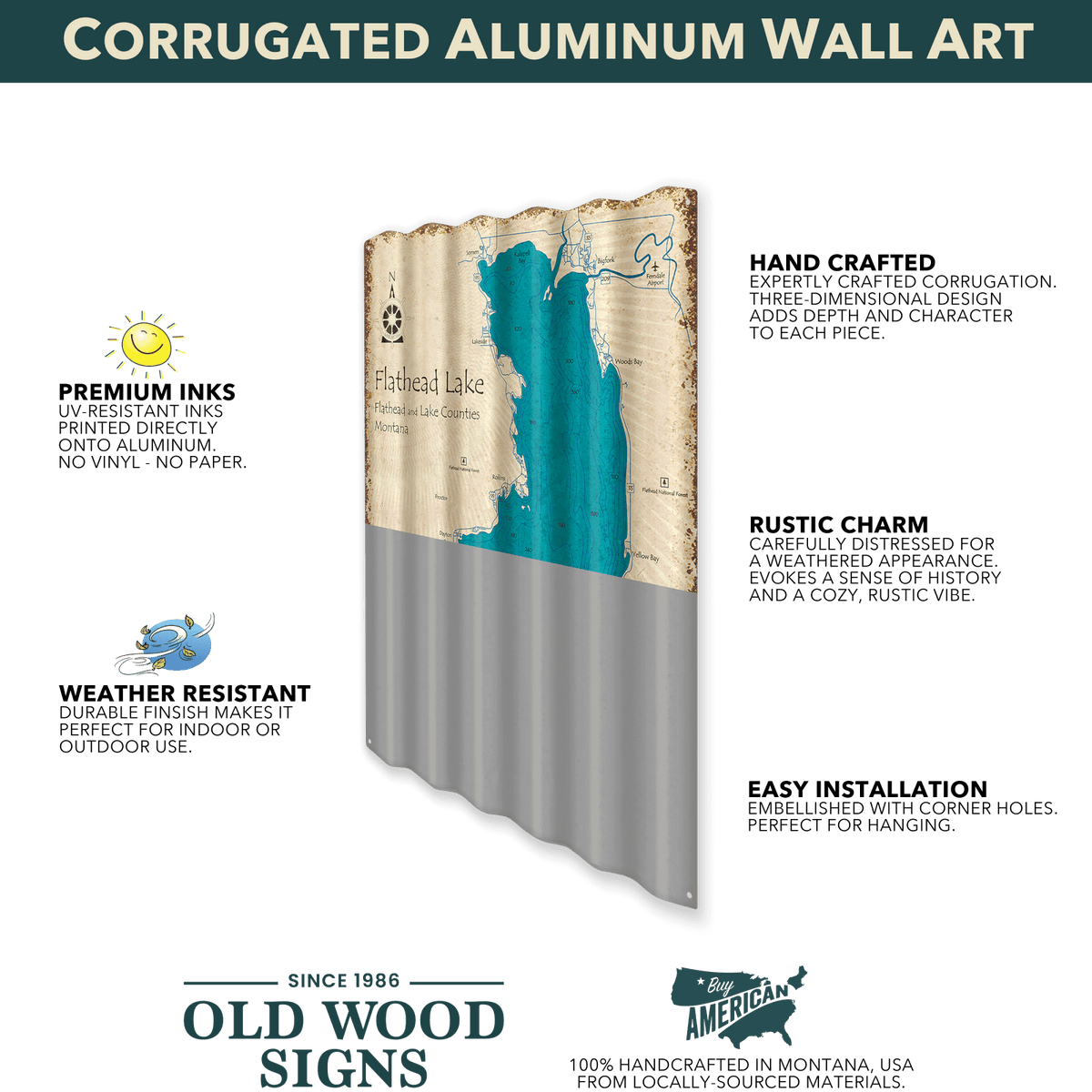 Idaho State Flag - Corrugated Metal Wall Art