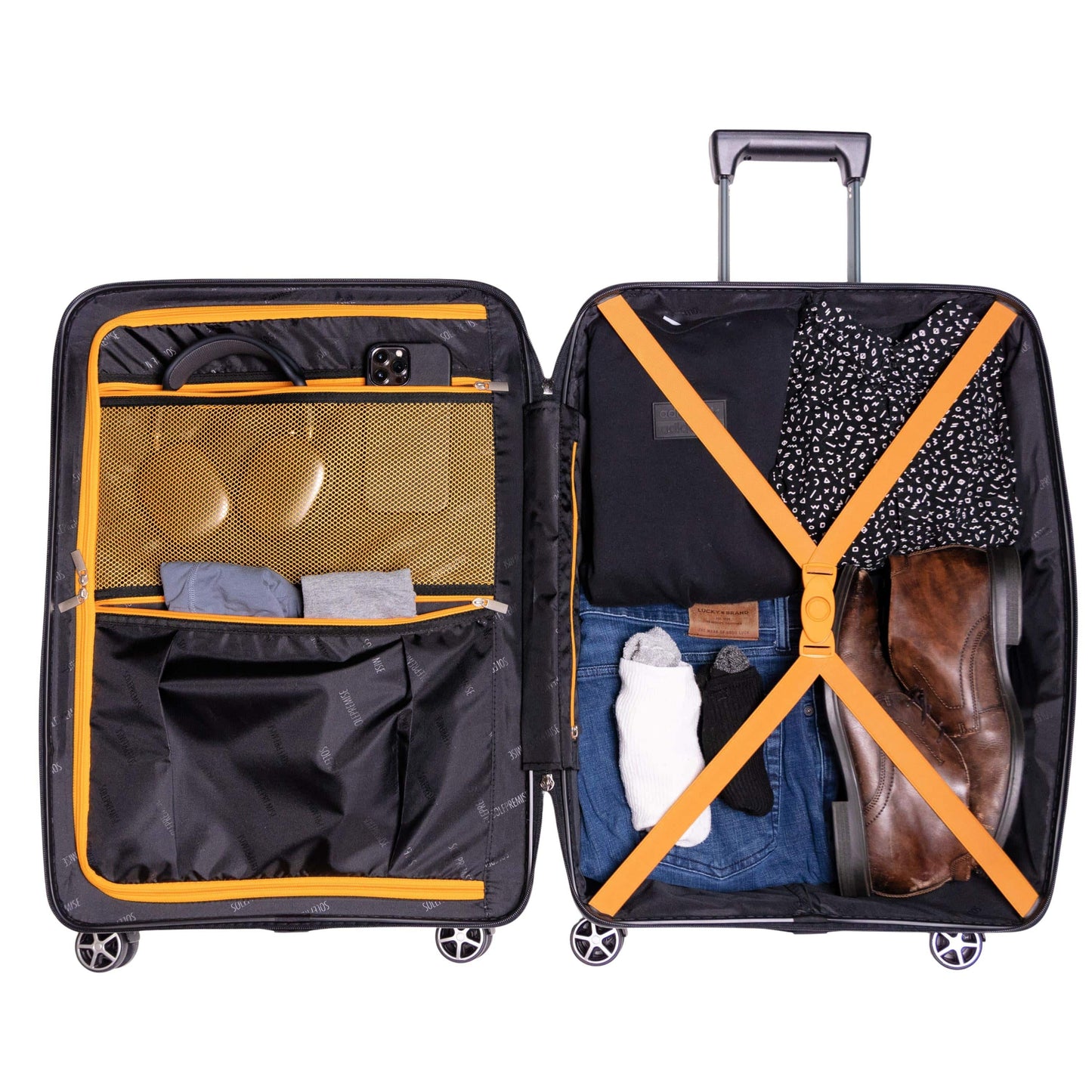 24-inch Black Hardcase Roller Luggage