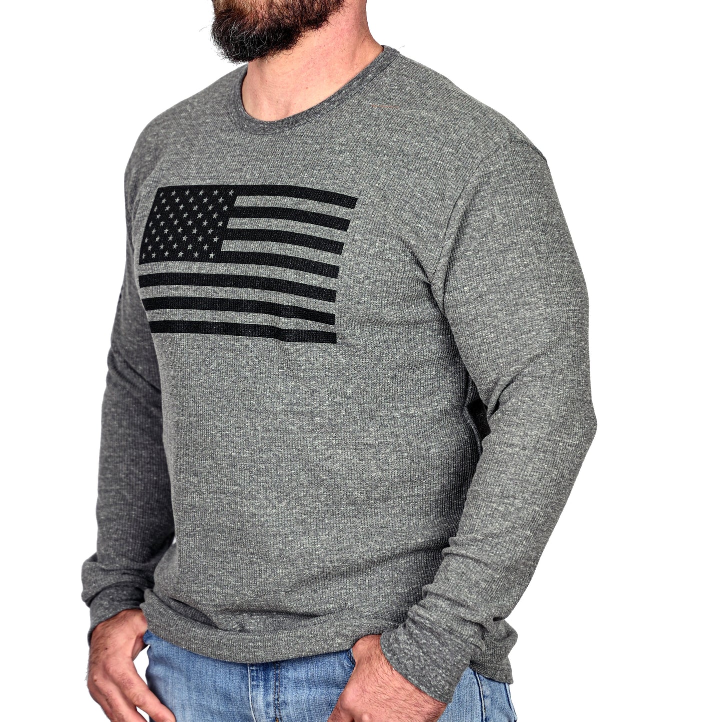 Men's American Flag Long Sleeve Patriotic Thermal