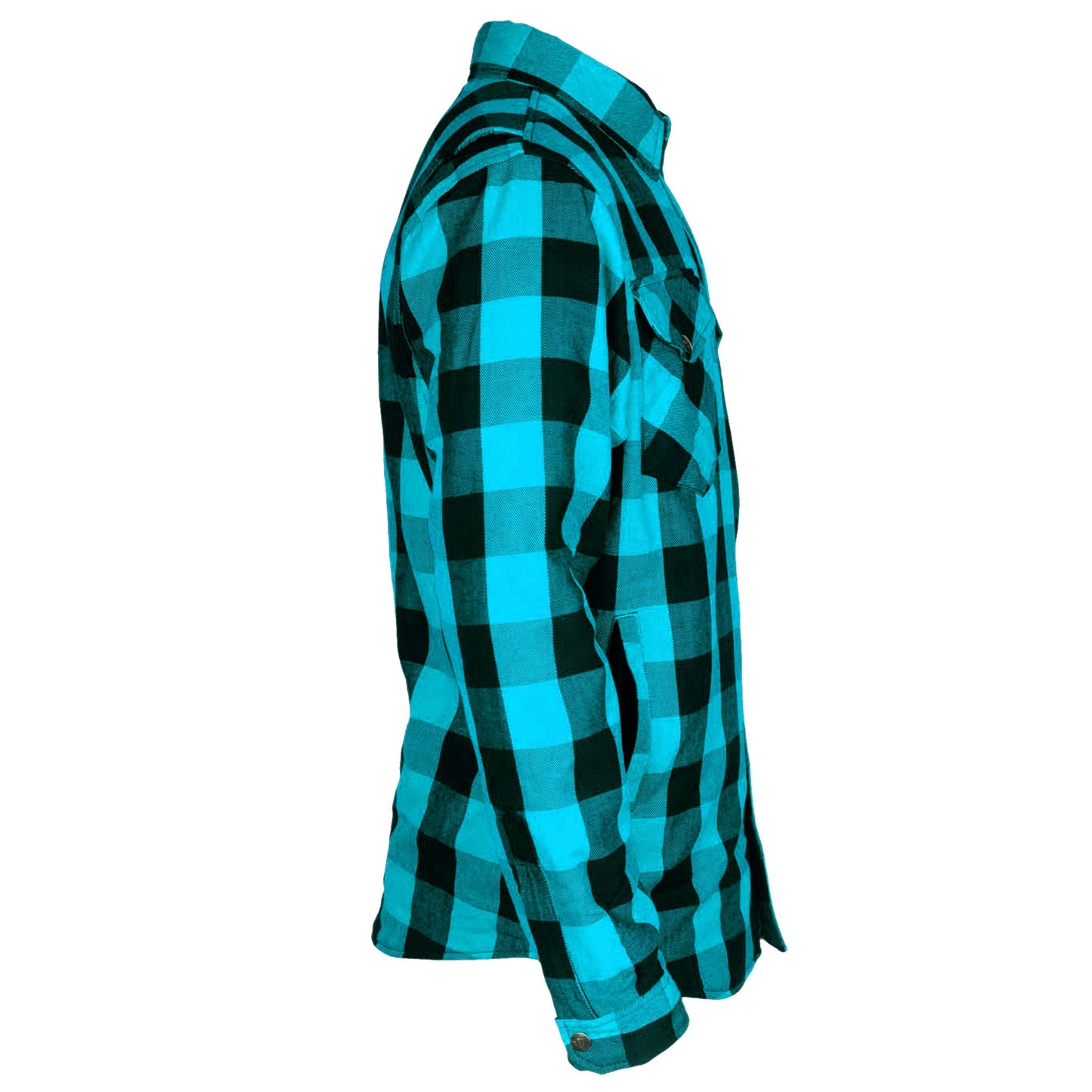 Protective Flannel Shirt - Aqua Blue Checkered