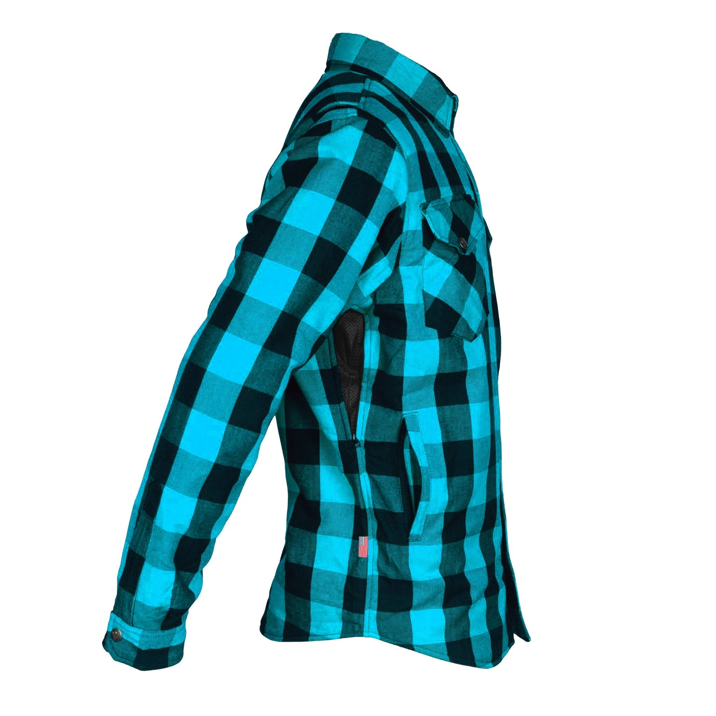 Protective Flannel Shirt - Aqua Blue Checkered