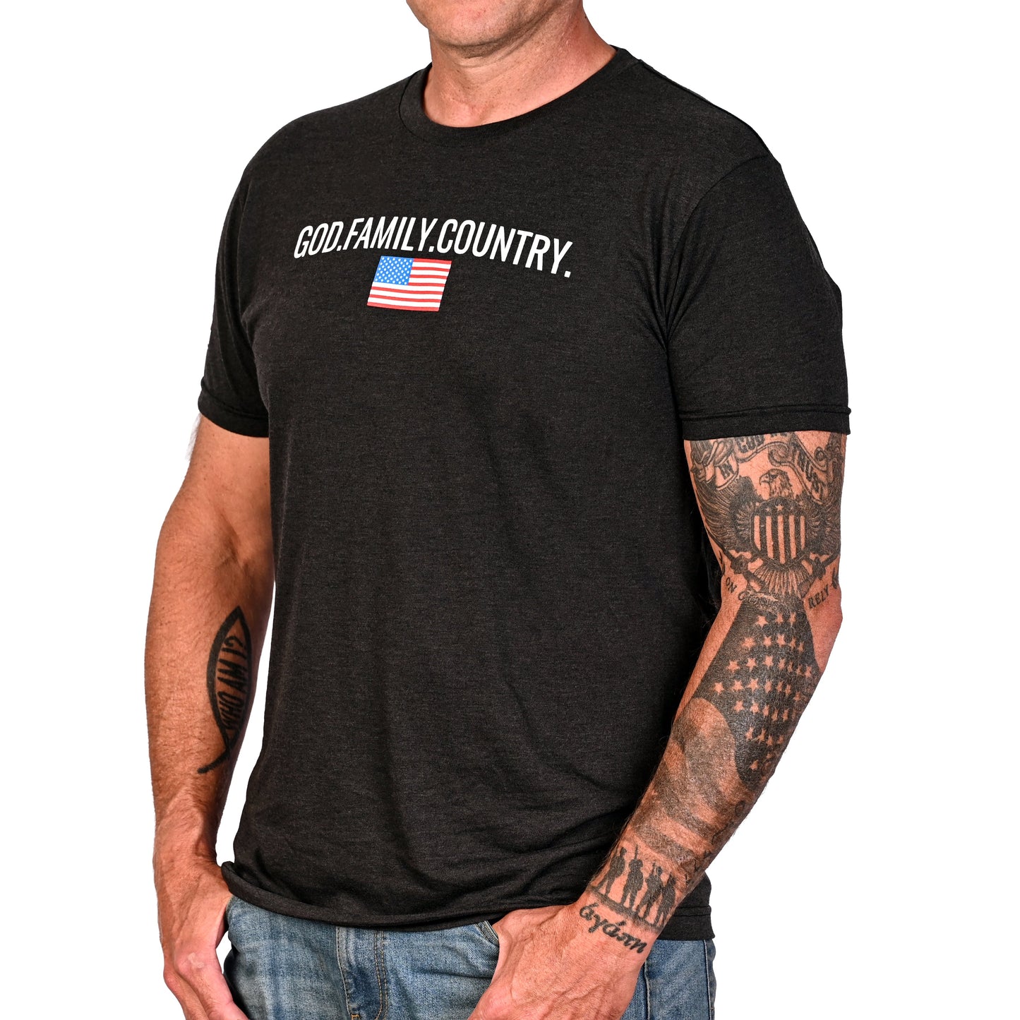 Men's God Family Country Patriotic T-Shirt