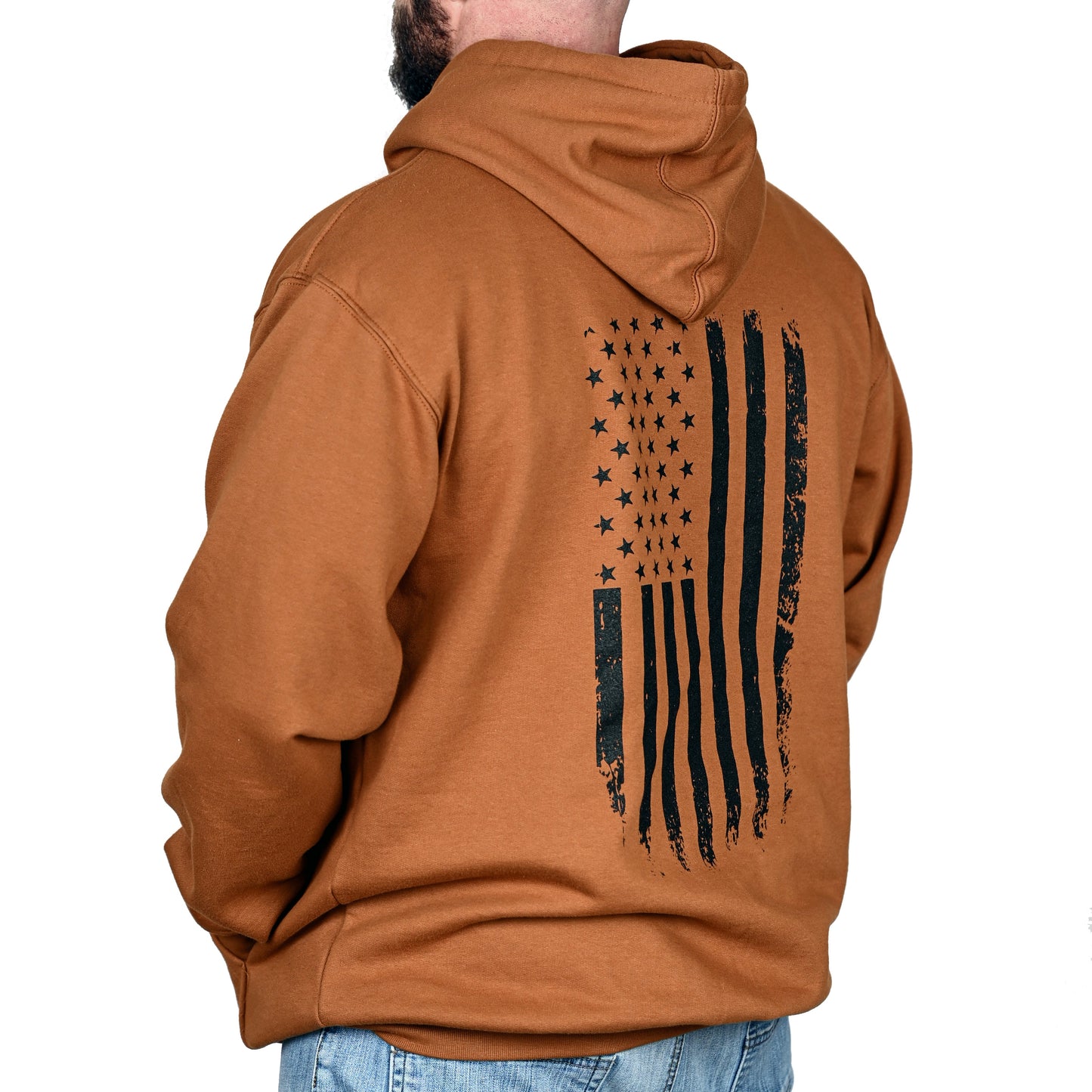 Men's Heavyweight Oversized American Flag Patriotic Hoodie