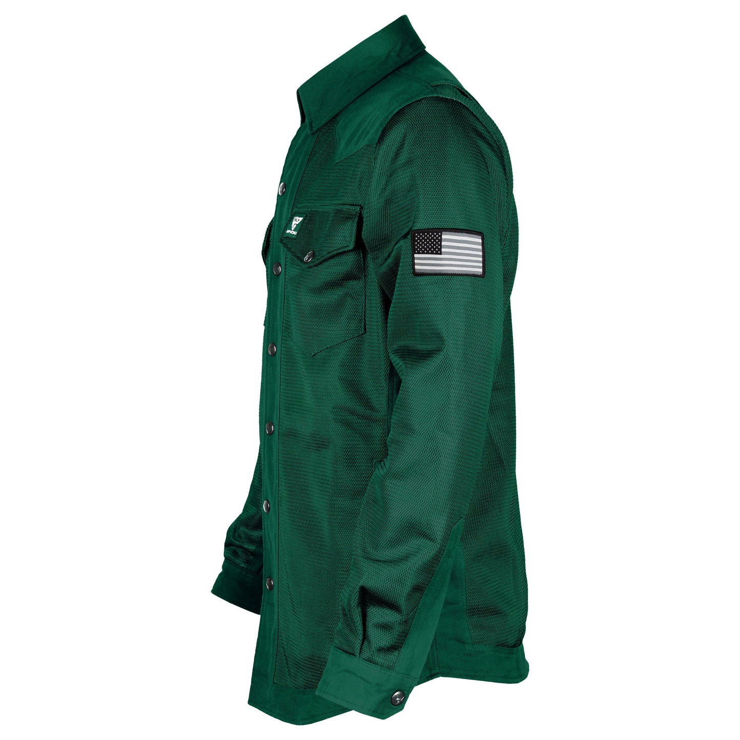 Protective Summer Mesh Shirt - Dark Green Solid with Pads
