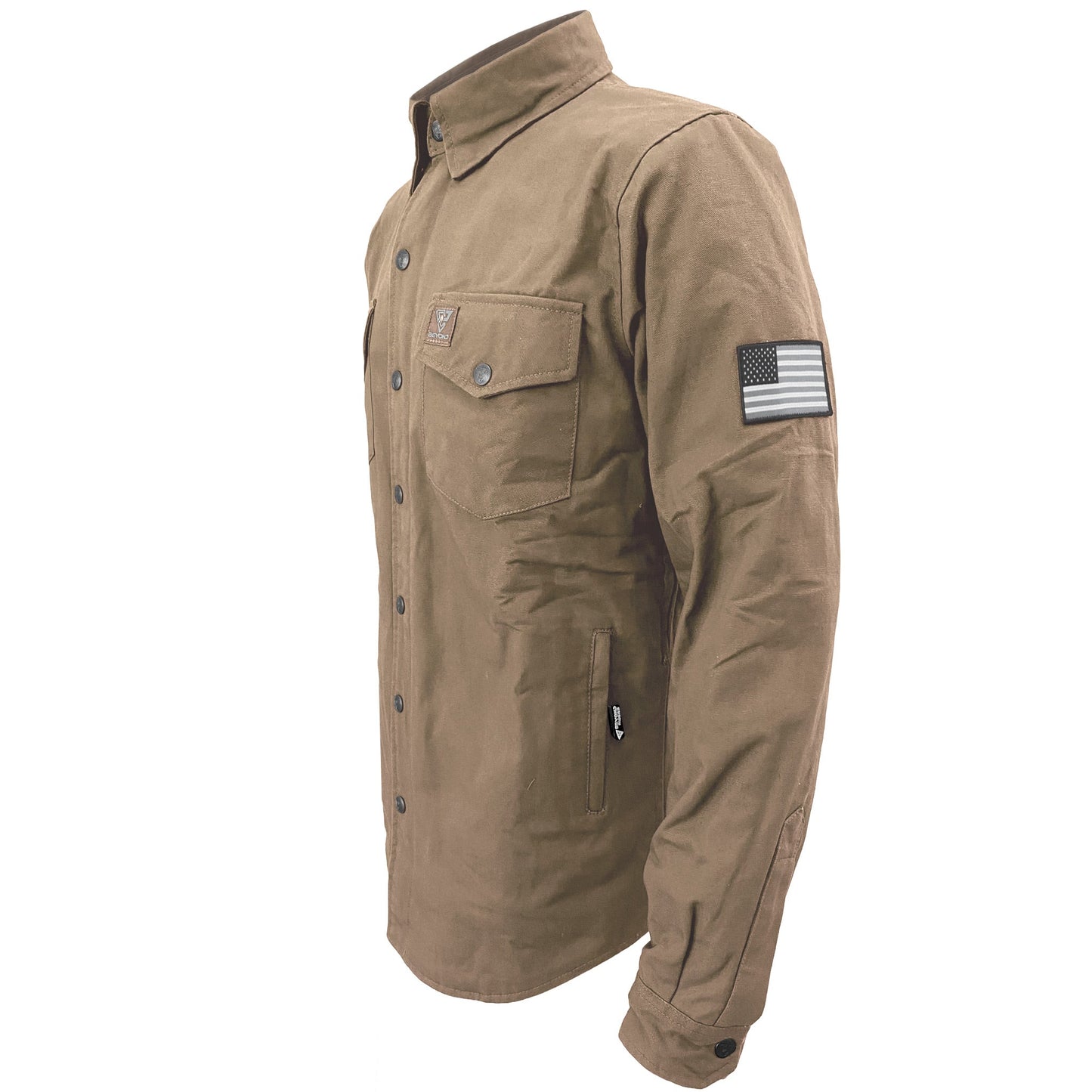 Protective Canvas Jacket for Men - Camel with Pads