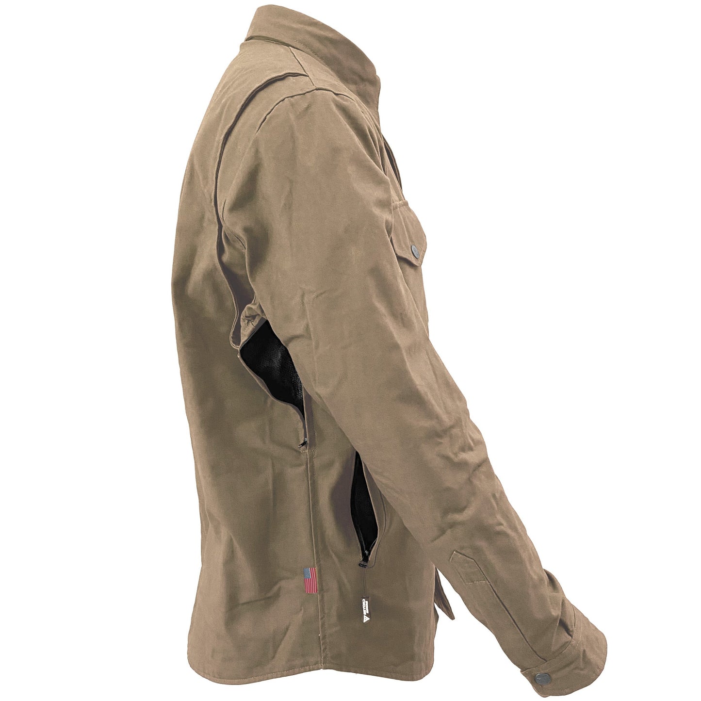 Protective Canvas Jacket for Men - Camel with Pads