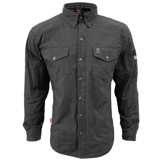 Protective Canvas Jacket for Men - Dark Grey with Pads