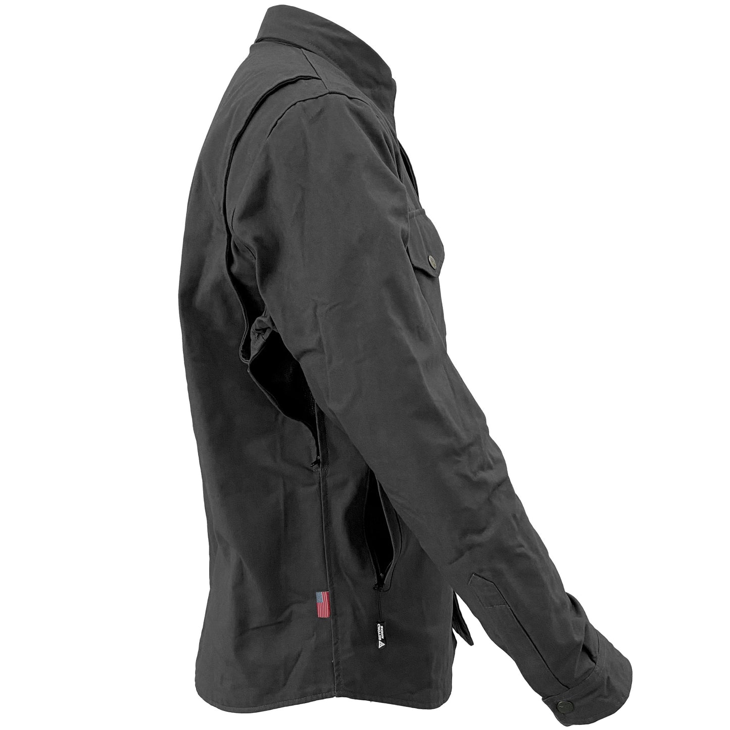 Protective Canvas Jacket for Men - Dark Grey with Pads