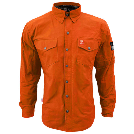 Protective Canvas Jacket for Men - Orange with Pads