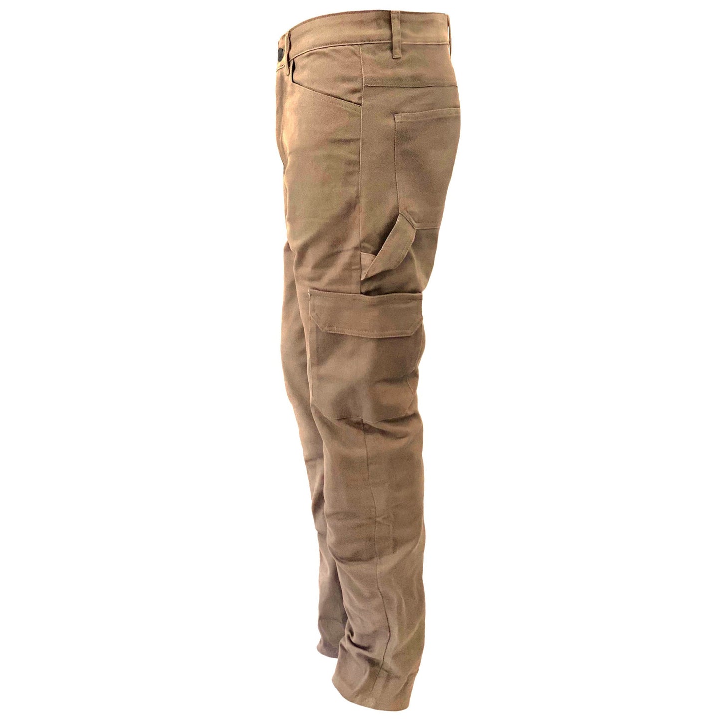 Relaxed Fit Cargo Pants - Khaki Solid with Pads